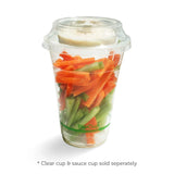 Biopak C-96D(N) 300-700ml Raised Flat No Hole Clear BioCup Lid) Pack 50