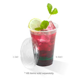Flat Clear BioCup Lid Biopak For 300-700ml Box 1000 C 96-F-LID