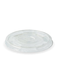 Flat Clear BioCup Lid Biopak For 300-700ml Box 1000 C 96-F-LID