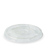 Flat Clear BioCup Lid Biopak For 300-700ml Box 1000 C 96-F-LID