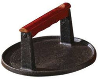 Pro Grill Meat & Veggie Burger Smasher Cast Iron With Wood Handle Hamburger Holder