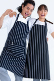 Chef Bib Navy/White Apron 86 x 86cm With Pocket 10807P