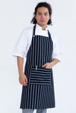 Chef Bib Navy/White Apron 86 x 86cm With Pocket 10807P