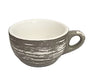Gray textured ceramic cup on a white background