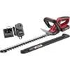 Gardening tool set with hedge trimmer and brush cutter on a