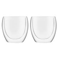 Infusion Double Wall Coffee Cup Glass 80ml 2pc Set Brew D 67mm H 64