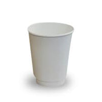 Coffee Cup Paper White Insulated Double Wall 8oz Pack 25