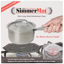 SimmerMat product packaging with a pot and pan on a stove