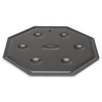 Black octagonal stove diffuser for stovetops made of steel and is dishwasher safe 