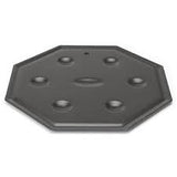 Black octagonal stove diffuser for stovetops made of steel and is dishwasher safe 