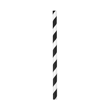 black and white drinking straws