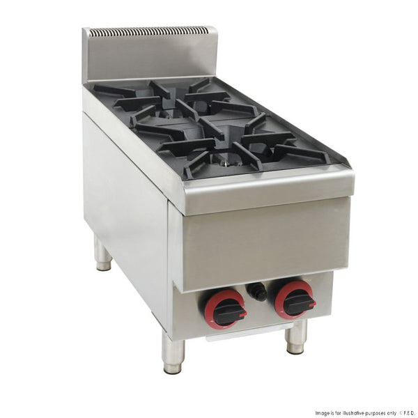 GASMAX Benchtop LPG 2 Burner Cooktop w/ Splashback
