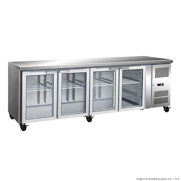 4 Glass Door Gastronorm Bench Fridge