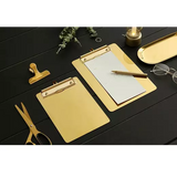 gold clipboard Reservation menu and paper