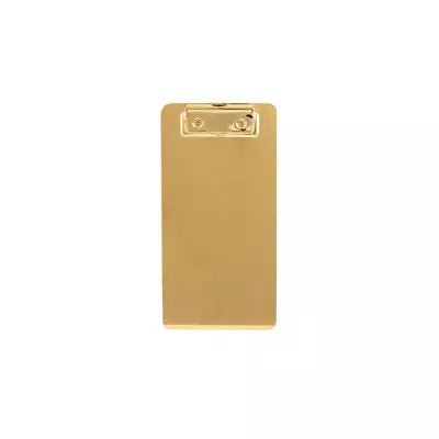 gold clipboard Reservation menu and paper