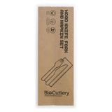 Biopak 16cm Wood Knife, Fork & Napkin Set HY-16KFN x 400 Sets