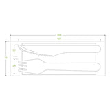 Biopak 16cm Wood Knife, Fork & Napkin Set HY-16KFN x 400 Sets