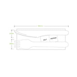 Biopak 16cm Wood Knife, Fork, Napkin, Salt & Pepper set HY-16KFNSP x 400 Sets