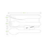 Bio 16cm Wood Knife, Fork, Spoon, Napkin, Salt & Pepper set HY-16KFSNSP x 400 Sets