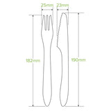 Biopak 19cm Coated Wood Knife, Fork & Napkin Set HY-19KFN-COATED x 400 Sets