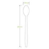 BioPak 20cm Tall Wood Teaspoon- HY-20TS Box of 1,000 Teaspoons