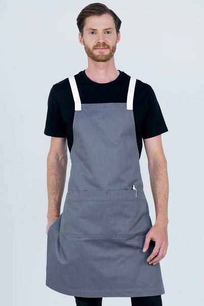 Ice Cream Liquorice Grey Bib Apron 70 x 82cm Cotton AC-ICECREAM03