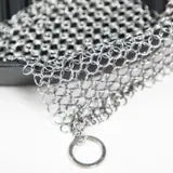 Cast Iron Cleaner Stainless Steel Chainmail Scrubber Removes Stuck On Food Fast Works Great on Cast Iron Skillets