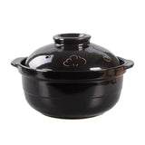 Japanese Earthen Ceramic Porcelain Pot 2.5 LT Extra Thick Donabe Cooking Pot Black 24cm Casserole Stew Soup Pot