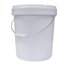 White Plastic Bucket With Lid 20 Litre & Wire Handle All Purpose Utility P_42418856