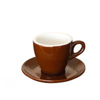 TULIP CAPPUCCINO CUP & SAUCER 210ML SET OF 4 BROWN AND WHITE INCASA