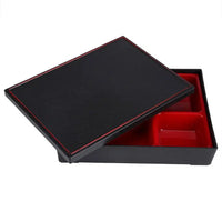bento box 5 compartment red and black with lid
