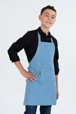 Kids Denim Chambray Bib Apron  50 x60cm AC-JUNIORCHEF21
