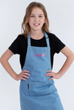 Kids Denim Chambray Bib Apron  50 x60cm AC-JUNIORCHEF21