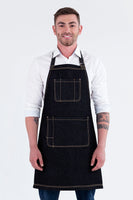 Leo Denim Black Bib Apron  AC-LEO01