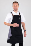 Luca Black Bib Apron 70 x 82cm Poly / Cotton AC-LUCA01