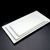 platter plate white narrow rim 37cm x 18.5cm x 1.8cm