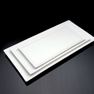 platter plate white narrow rim 37cm x 18.5cm x 1.8cm