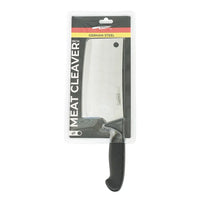  meat cleaver stainless steel blade with black non slip handle 33cm