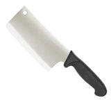 meat cleaver stainless steel blade with black non slip handle 33cm 