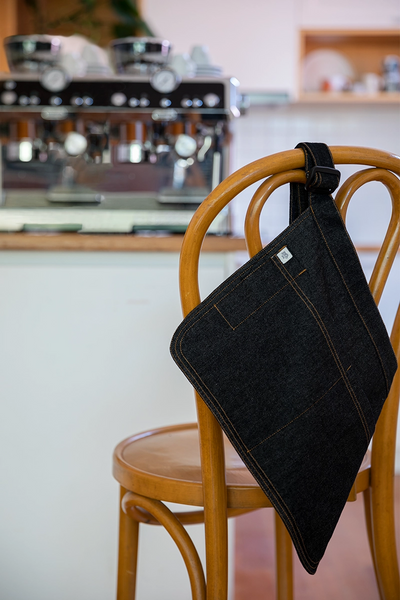 Mia Cotton Denim Utility Pouch Black Waist Apron 3 Pocket 38cm x 26cm AC-POUCH05