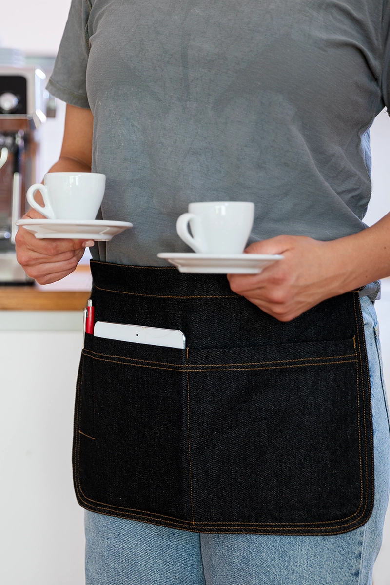 Mia Cotton Denim Utility Pouch Black Waist Apron 3 Pocket 38cm x 26cm ...