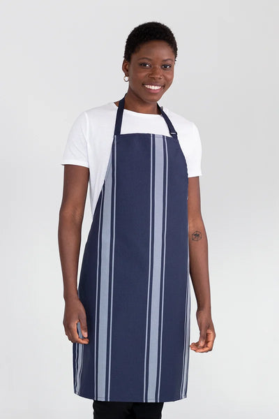 Nylon Navy Butchers Stripe Bib Apron 70 x 86cm Professional 10870