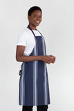 Nylon Navy Butchers Stripe Bib Apron 70 x 86cm Professional 10870