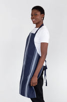 Nylon Navy Butchers Stripe Bib Apron 70 x 86cm Professional 10870