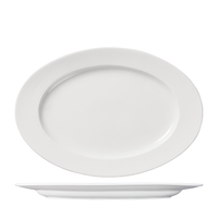 Oval Dinner Platter Plate White Sheffield Wide Rim 36.2cm x 26cm