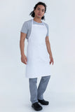 Bib Apron White Cotton 70x86cm PROA08