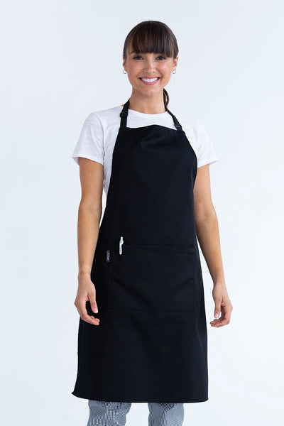 Bib Apron W/Pkt Black 70 x 86cm
