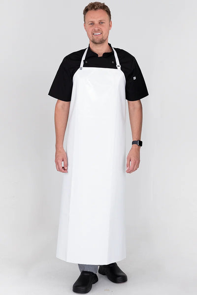 White PVC Waterproof Dishwasher & Utility Bib Apron 90 x 120cm 10860