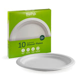 BiopakC - 20 Pack - 25cm / 10" White BioPlates  RT-B-PL-10-5X20P-P -x 100 plates