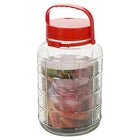 Chef Jar Retro Panel 10 Litre Large With Handle Multi Glass With Red Lid 10 Litre  HUB704